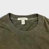 Burberry Brit T Shirt Mens Small Green Slub Cotton Pocket Metallic Knight Tee
