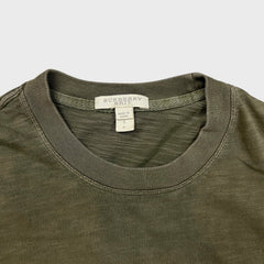 Burberry Brit T Shirt Mens Small Green Slub Cotton Pocket Metallic Knight Tee