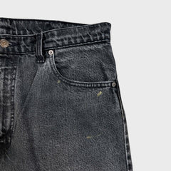 Vintage 90s Levi's 550 Jeans Mens 36x34 Black Relaxed Fit Tapered Leg Fade Denim Pants