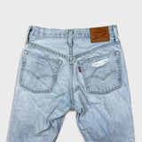 Levi's 501 S Jeans Women 26x29 Blue Skinny High Rise Light Wash Distressed Denim Pants