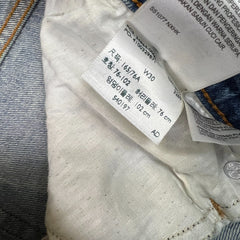 Levi's 501 Jeans Mens 30x26 Blue Original Fit Straight Distress Frayed Leg Denim Pants