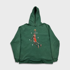 Nike Jordan Brand Hoodie Men Large Green Slam Dunk Contest NBA Basketball Hooded Pullover