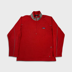 Patagonia Fleece Mens Medium Red Outdoor Pullover 1/4 Zip Jacket