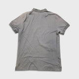 J Lindeberg Polo Shirt Mens XL Grey Pique Bridge Logo Sun Faded Golf Short Sleeve