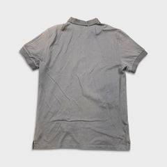 J Lindeberg Polo Shirt Mens XL Grey Pique Bridge Logo Sun Faded Golf Short Sleeve