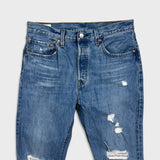 Levi's 501 Jeans Mens 30x30 Blue Original Fit Straight Distressed Medium Wash Denim Pants