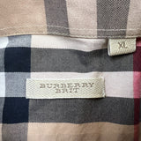 Burberry Brit Shirt Mens XL Beige Plaid Nova Check Casual Preppy Button Up
