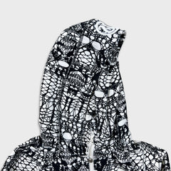 Lululemon Scuba Hoodie Women Size 8 White Black Glacier Lace Full Zip Sweater