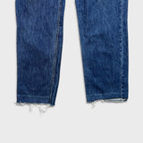Vintage 90s Levi's 516 Jeans Mens 34x30 Blue Slim Fit Straight Leg Frayed Denim Pants