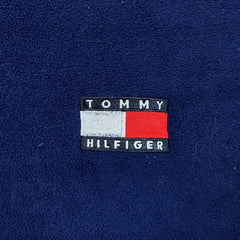 Vintage 90s Tommy Hilfiger 1/4 Zip Fleece Mens XL Blue Tommy Flag Jacket