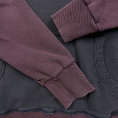 G-Star Raw Harm Hoodie Mens XL Purple 1/4 Button Up Faded Hooded Sweater