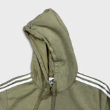 Adidas Hoodie Mens Medium Green Essentials Stripe Spell Out Logo Hooded Sweater