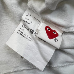Comme des Garcons Play T Shirt Mens Small White CDG Play Polka Dot Heart Tee