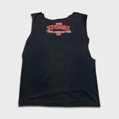 Vintage 1981 The Rolling Stones Tour Sleeveless T Shirt Mens XL Black Distressed Thrashed