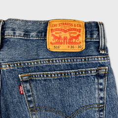 Levi's 516 Jeans Mens 34x30 Blue Slim Straight Leg Medium Wash Denim Pants