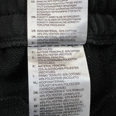 Adidas Sweatpants Mens Medium Black 3 Stripes Spell Out Taper Leg Fleece Jogger
