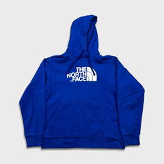 The North Face Hoodie Mens Medium Blue Spell Out Outdoor Hooded Sweatshirt