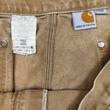 Vintage 90s Carhartt Pants Mens 36x29 Beige Double Knee Distressed USA Workwear