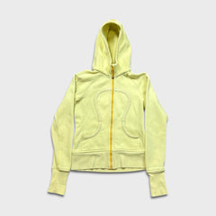 Lululemon Scuba Hoodie Womens Size 4 Yellow Full Zip Sports Hooded Sweater