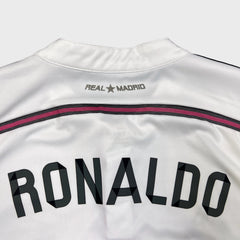 2014/15 Adidas Ronaldo #7 Real Madrid Home Long Sleeve Jersey Mens Medium White