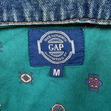 Vintage 90s Gap Denim Jacket Mens Medium Blue Lined Medium Wash USA Jean Trucker