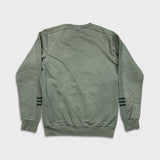 Adidas Essentials Sweatshirt Mens Large Green 3 Stripe Spell Out Faded Pullover