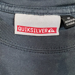 Vintage Y2K Quicksilver Boardriders Club T Shirt Mens Medium Black Sun Faded Tee