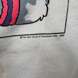 Vintage 1989 Feline Fitness Fanatic Sweatshirt Womens Medium White Cat Gym Funny Crewneck
