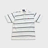 Vintage 90s Polo Ralph Lauren Shirt Mens Large White Pony Striped Short Sleeve
