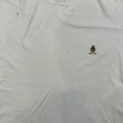 Vintage 90s Tommy Hilfiger T Shirt Mens Medium White Crest Short Sleeve Tee