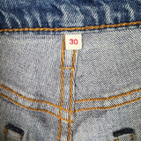 Levi's 501 Jeans Mens 30x26 Blue Original Fit Straight Distress Frayed Leg Denim Pants