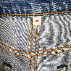 Levi's 501 Jeans Mens 30x26 Blue Original Fit Straight Distress Frayed Leg Denim Pants