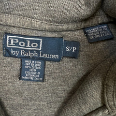 Vintage 90s Polo Ralph Lauren Sweatshirt Mens Small Gray Pony 1/4 Zip Pullover