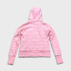 Lululemon Scuba Hoodie Womens Size 10 Pink Striped Full Zip Hooded Sweater