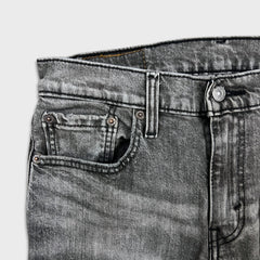 Levi's 502 Jeans Mens 30x30 Black Regular Taper Fit Faded Stone Wash Denim Pants