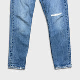 Levi's 501 S Jeans Womens 29x28 Blue Skinny Taper Leg Light Wash Distressed Denim Pants