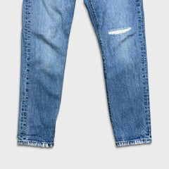 Levi's 501 S Jeans Womens 29x28 Blue Skinny Taper Leg Light Wash Distressed Denim Pants