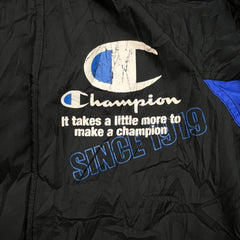 Vintage 90s Champion Jacket Mens XS Black Rochester NY USA Bomber