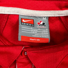 Nike Team Canada Hockey Polo Shirt Mens Medium Red Performance Short Sleeve