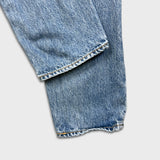 Levi's 501 T Jeans Mens 31x32 Blue Taper Fit Distressed Light Wash Denim Pants