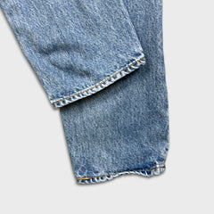 Levi's 501 T Jeans Mens 31x32 Blue Taper Fit Distressed Light Wash Denim Pants
