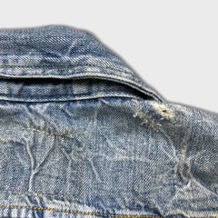Levi's Denim Jacket Womens 2XS Blue Type III Light Wash Distressed Jean Trucker