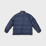 Vintage 90s Tommy Hilfiger Jacket Mens XL Blue Tommy Flag Full Zip Puffer Down Bomber