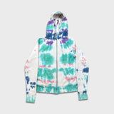 Lululemon Scuba Hoodie Light Cotton Women Size 6 White Tie Dye AOP Full Zip Sweater