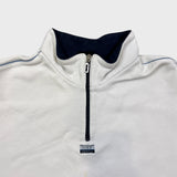 Vintage 90s Nike Athletics 1/4 Zip Sweatshirt Mens Medium White Swoosh Pullover