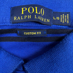 Polo Ralph Lauren Shirt Mens Large Blue Pony Striped Preppy Long Sleeve