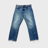 Levi's 501 Jeans Mens 30x26 Blue Original Fit Straight Distress Frayed Leg Denim Pants