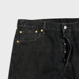 Levi's 501 Jeans Mens 36x30 Black Original Straight Leg Dark Wash Denim Pants