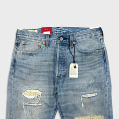 Levis 501 Jeans Mens 32x32 Blue 150th Anniversary Sashiko Boro Patchwork Distressed Denim Pants