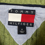 Vintage 90s Tommy Hilfiger Sweatshirt Mens Medium Green Lion Crest Knit Crewneck